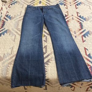 7FAM Sz 29 DOJO Raw Hem Bootcut Jeans